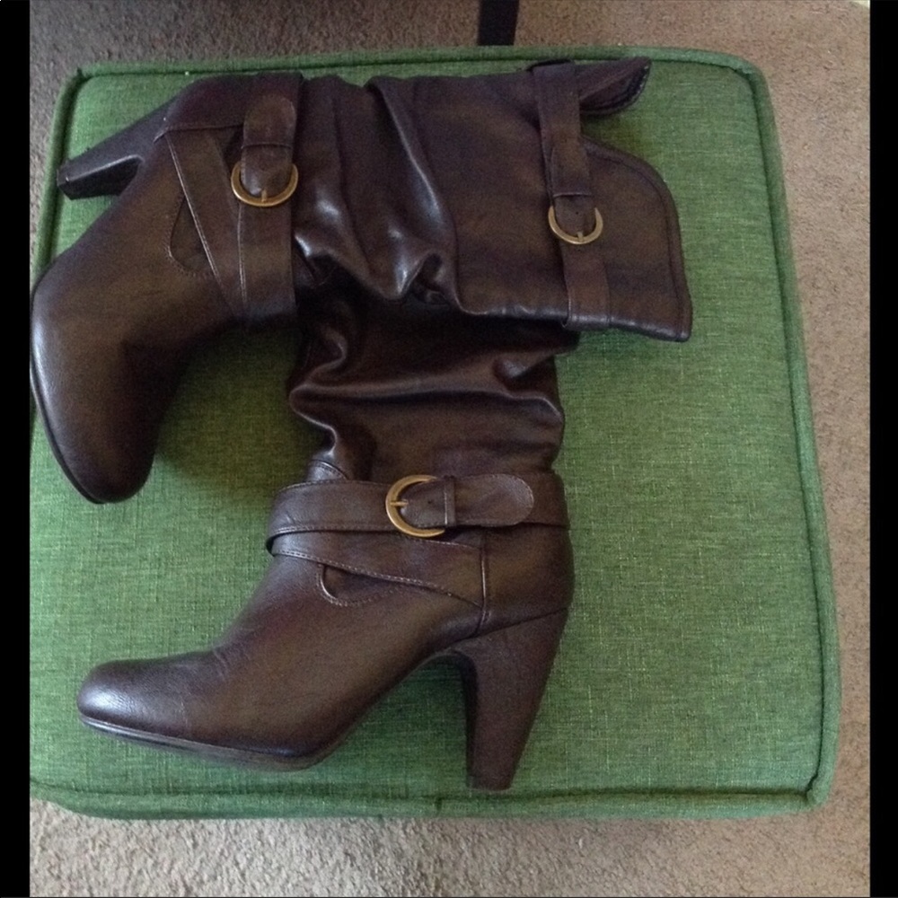 Nine West dark brown mid calf boot